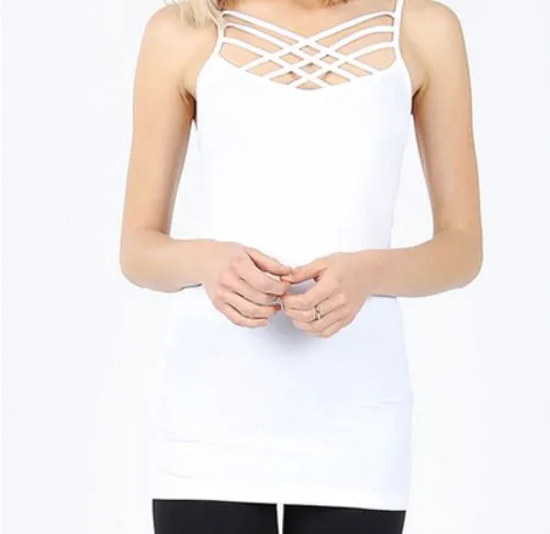 1X/2X & 2X/3X ONLY White Crisscross Cami