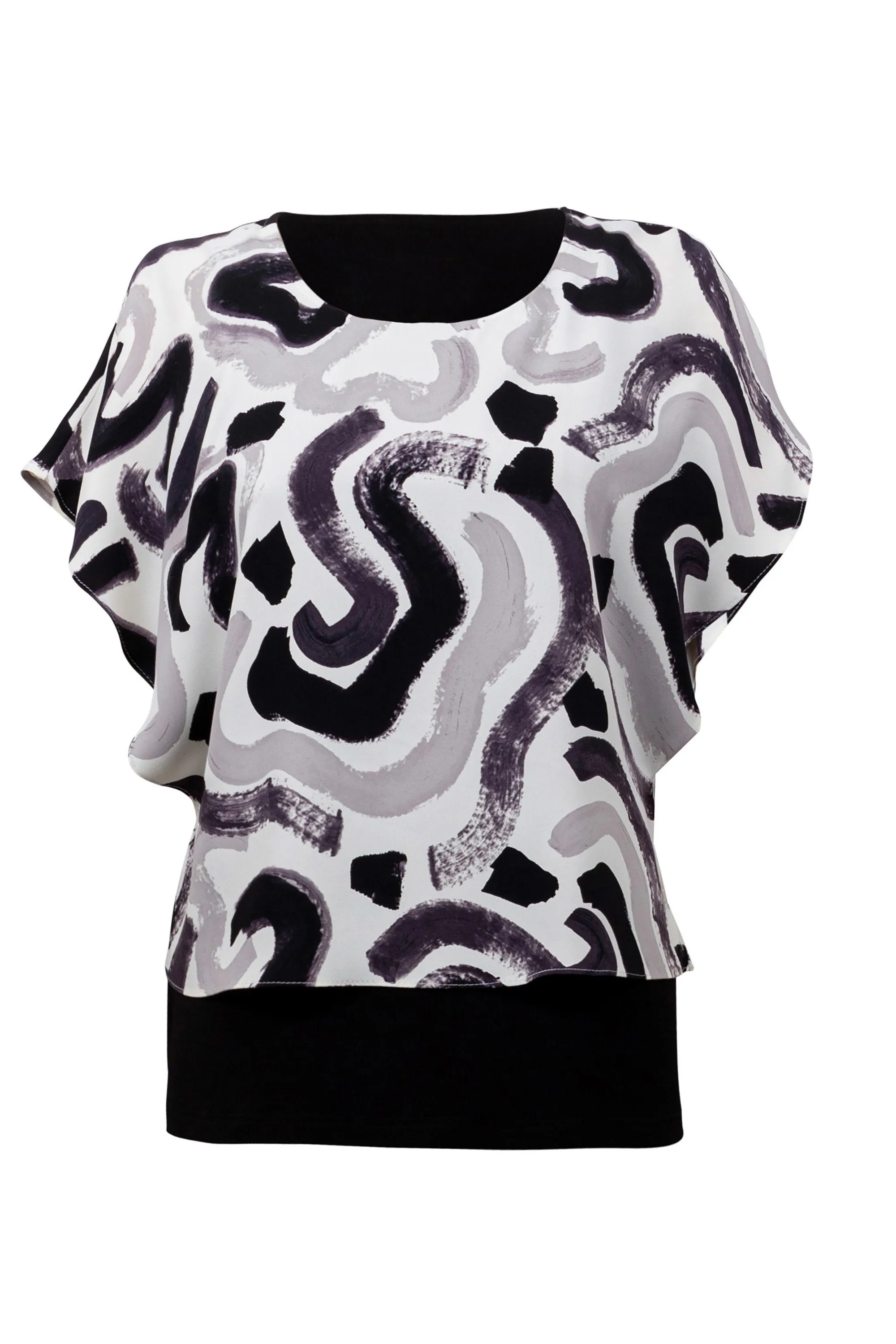 Abstract Double Layer Blouse