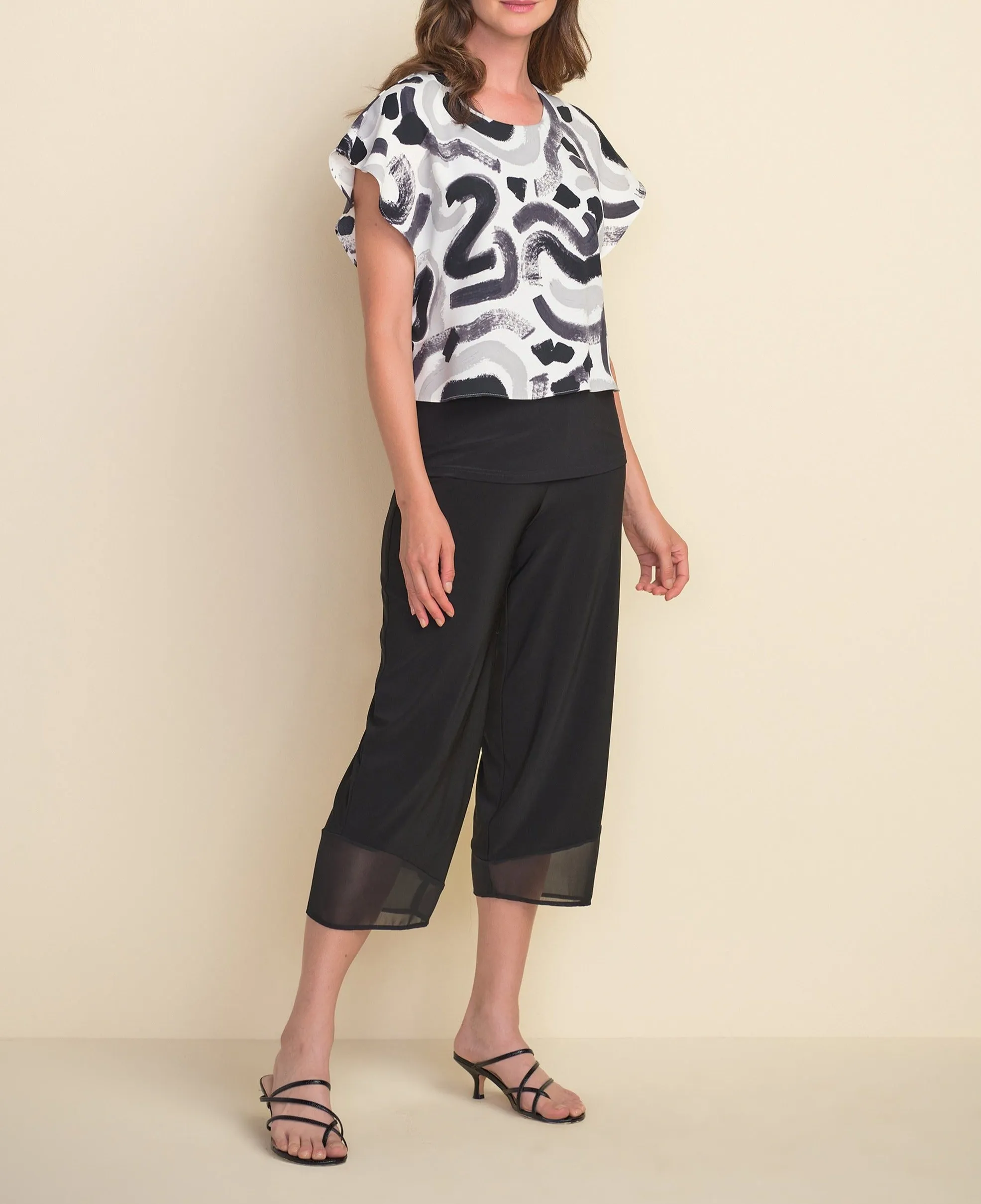 Abstract Double Layer Blouse