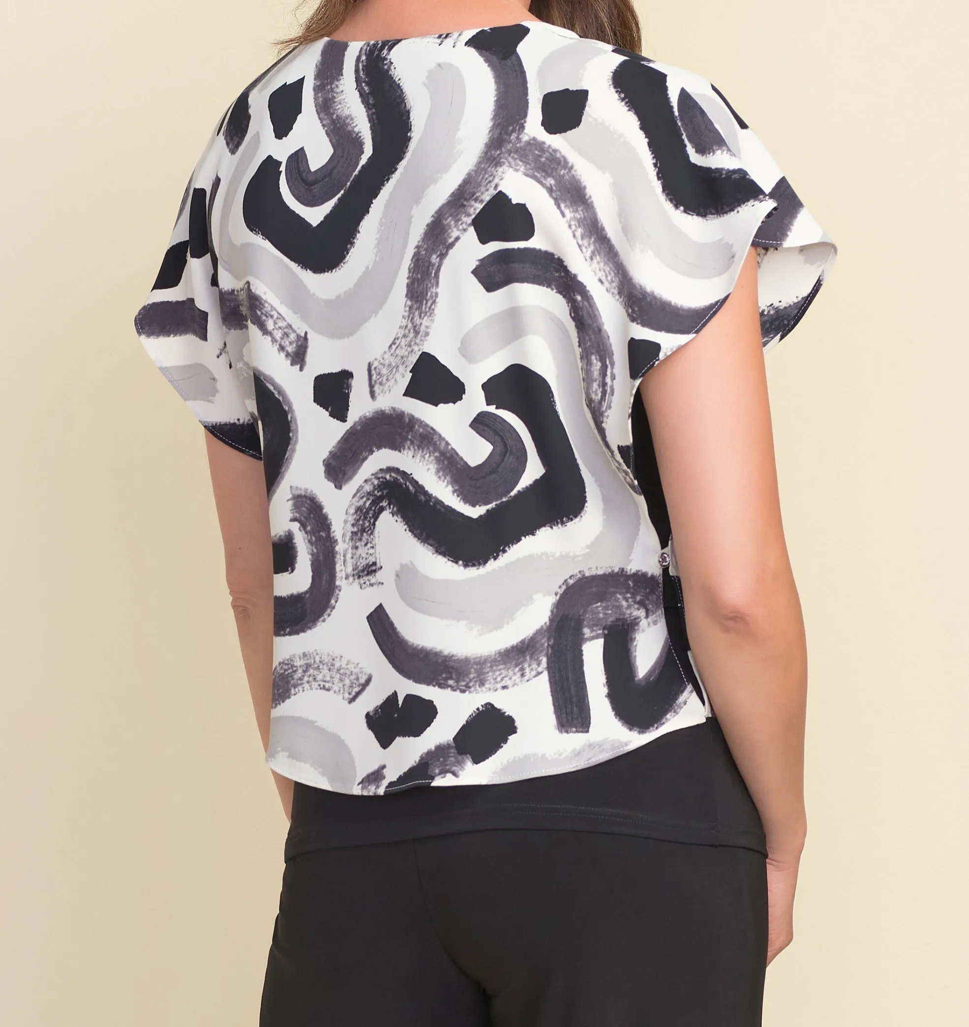 Abstract Double Layer Blouse