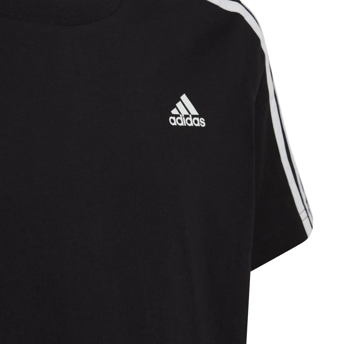 ADIDAS ESSENTIALS 3-STRIPES COTTON JUNIOR TEE BLACK