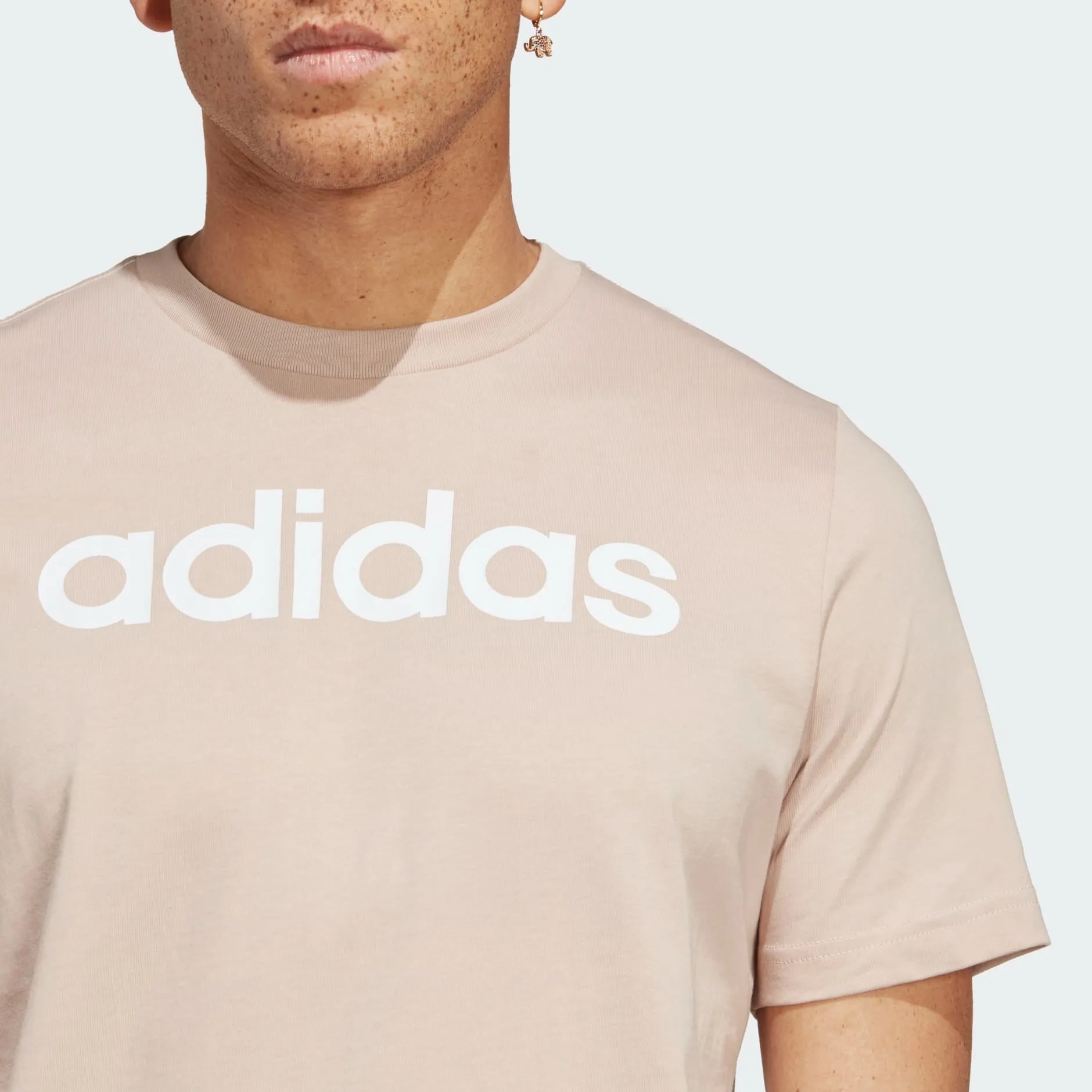 adidas Essentials Single Jersey Linear Ebroidered Logo Men's Tee