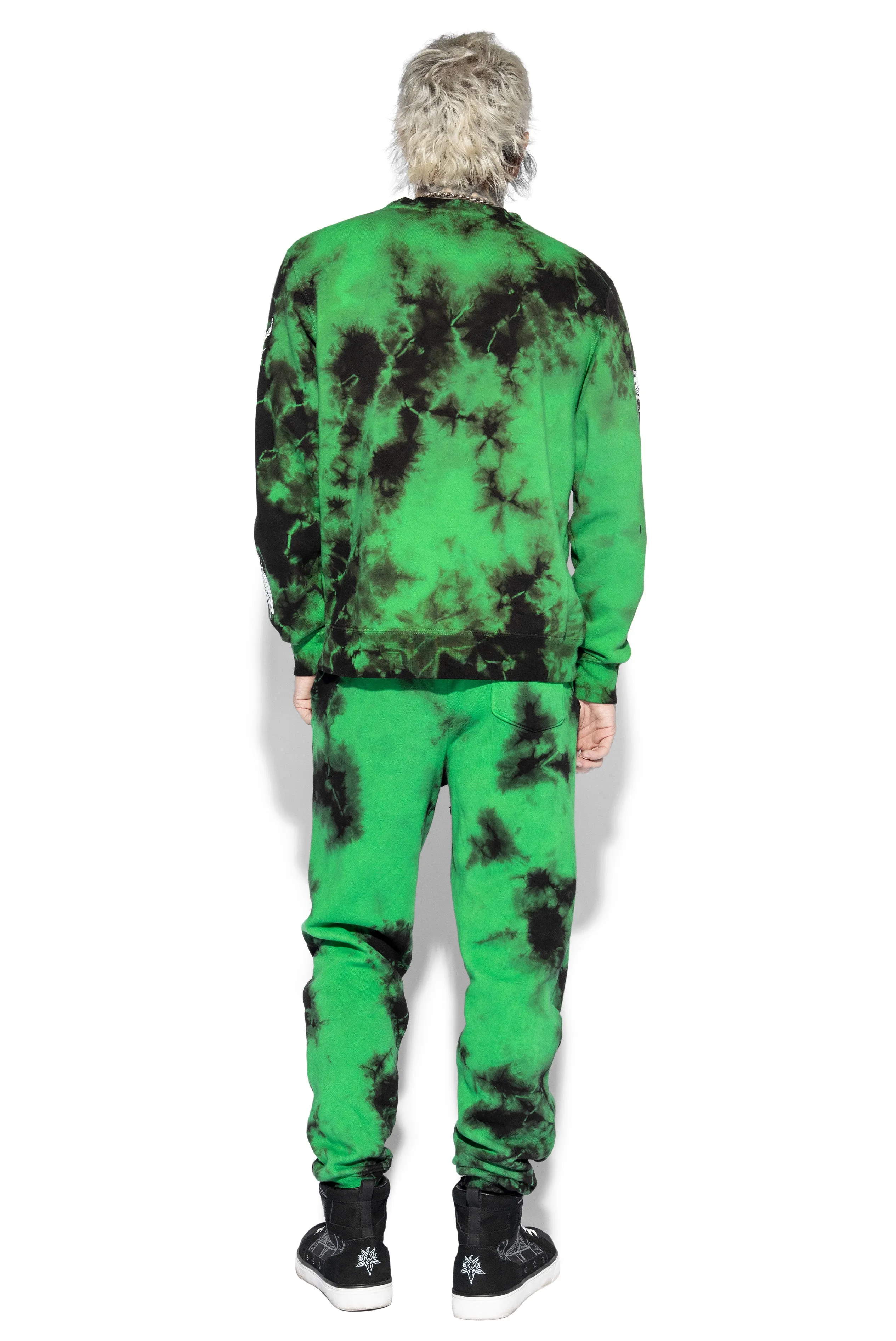 Aftermath - Green Lightning Dye Crewneck