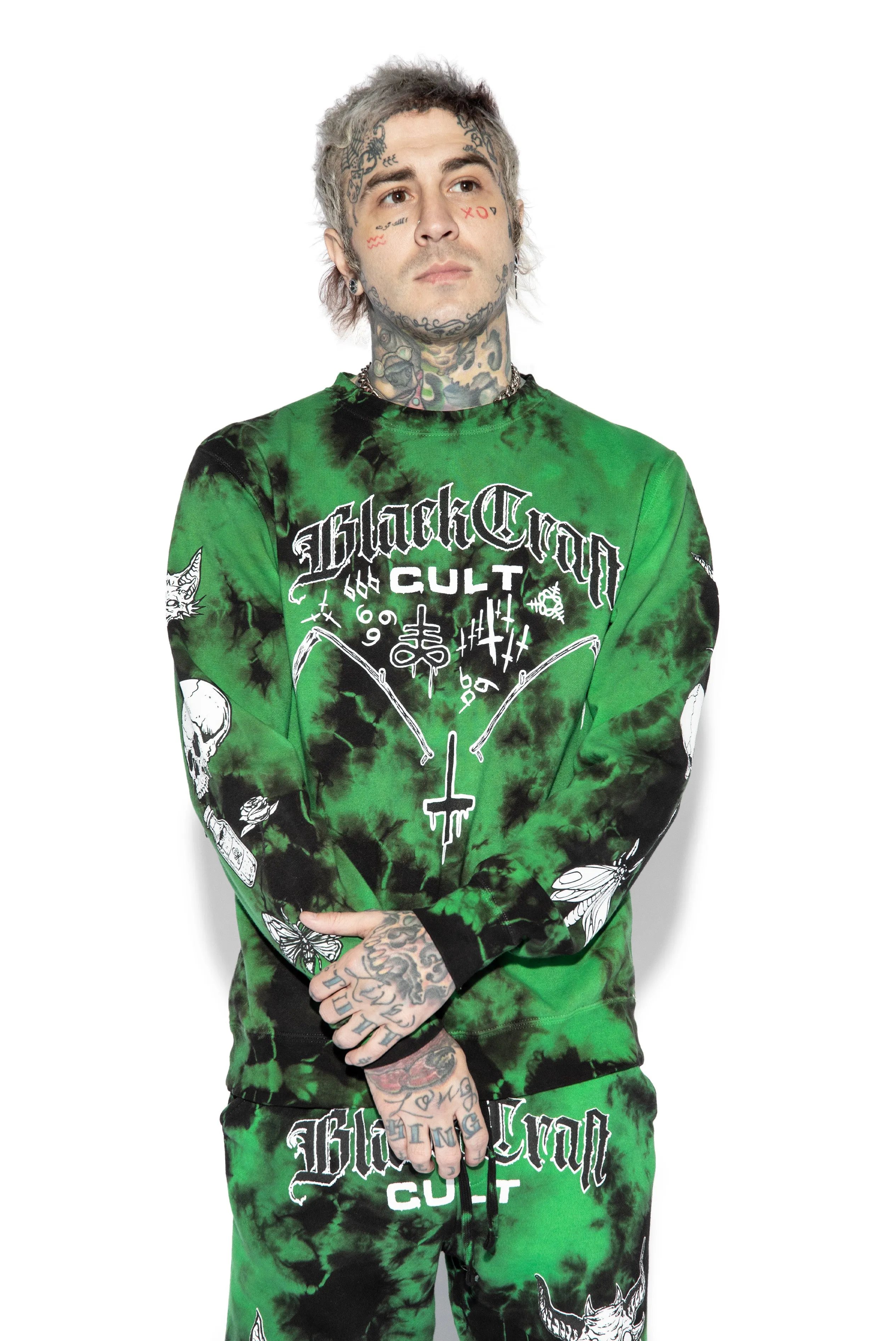 Aftermath - Green Lightning Dye Crewneck