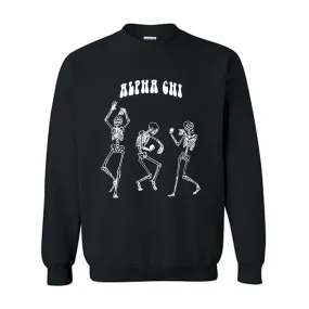 Alpha Chi Omega Dancing Skeletons Crewneck Sweatshirt