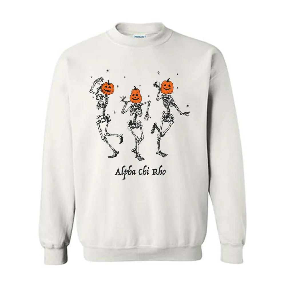 Alpha Chi Rho Pumpkin Head Skeletons Crewneck Sweatshirt