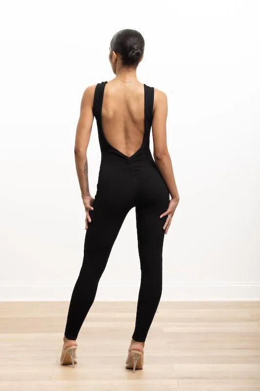 Back Detail Sleeveless Jumpsuit