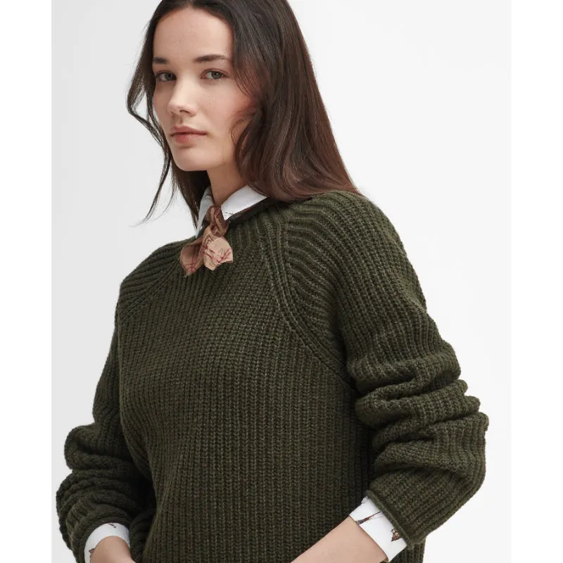 Barbour Willows Knitted Ladies Jumper - Olive