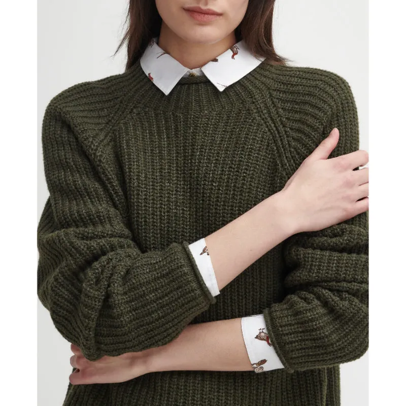 Barbour Willows Knitted Ladies Jumper - Olive