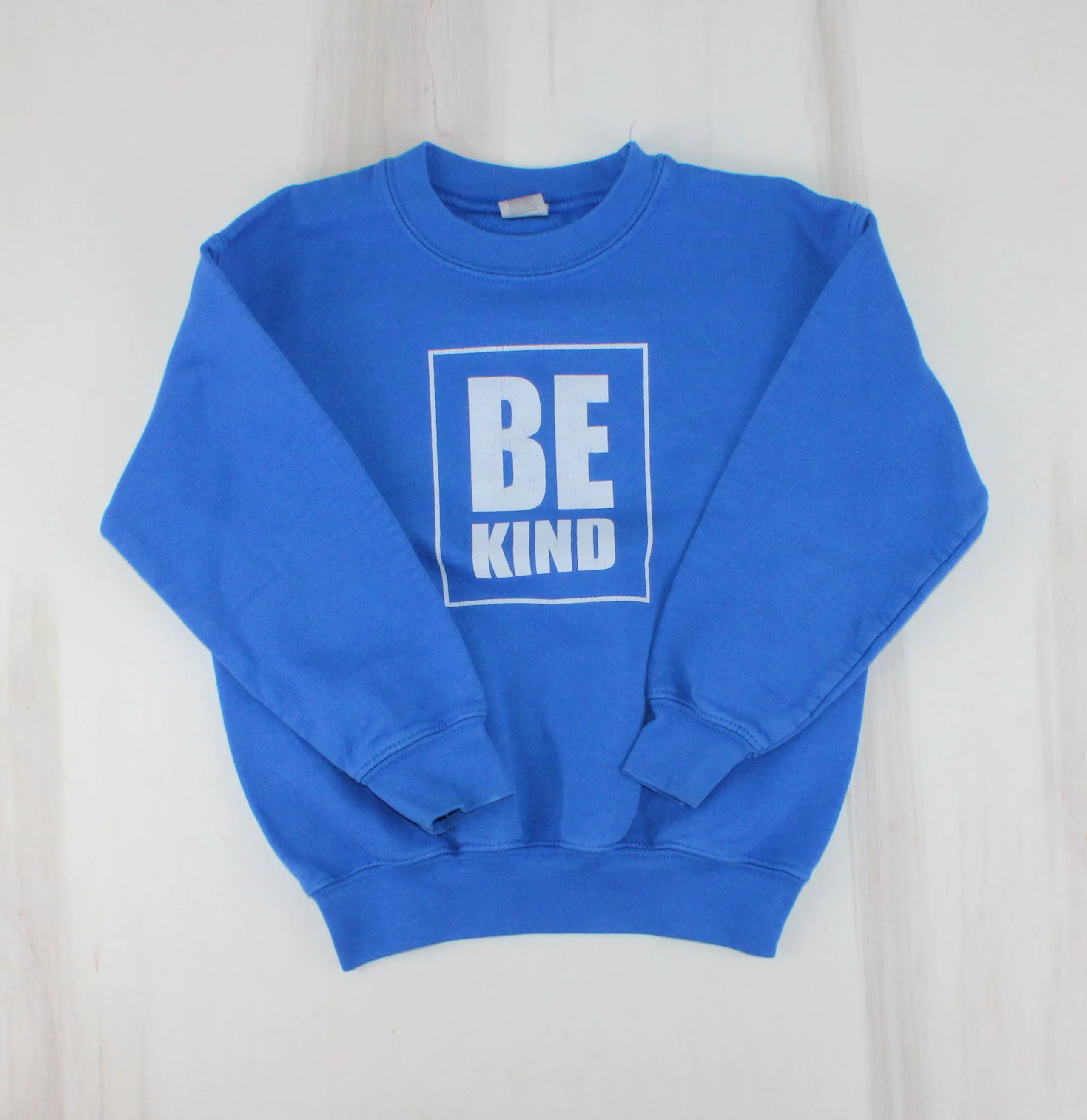 BE KIND BLUE CREWNECK YOUTH XS VGUC