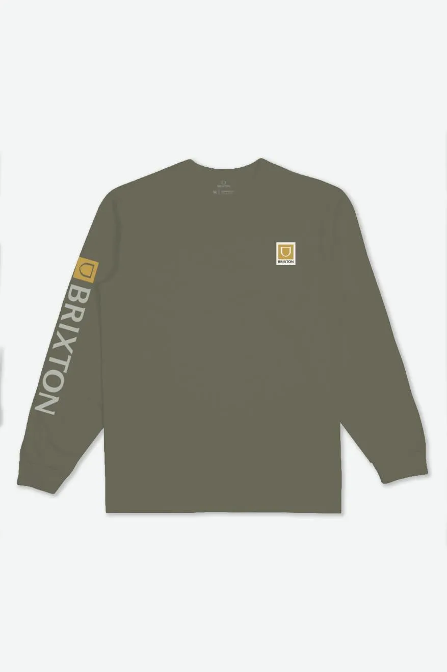 Beta II L/S Tee - Olive Surplus/Mineral Grey Garment Dye