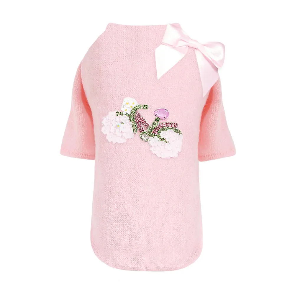 Bicycle Dog Sweater Pink