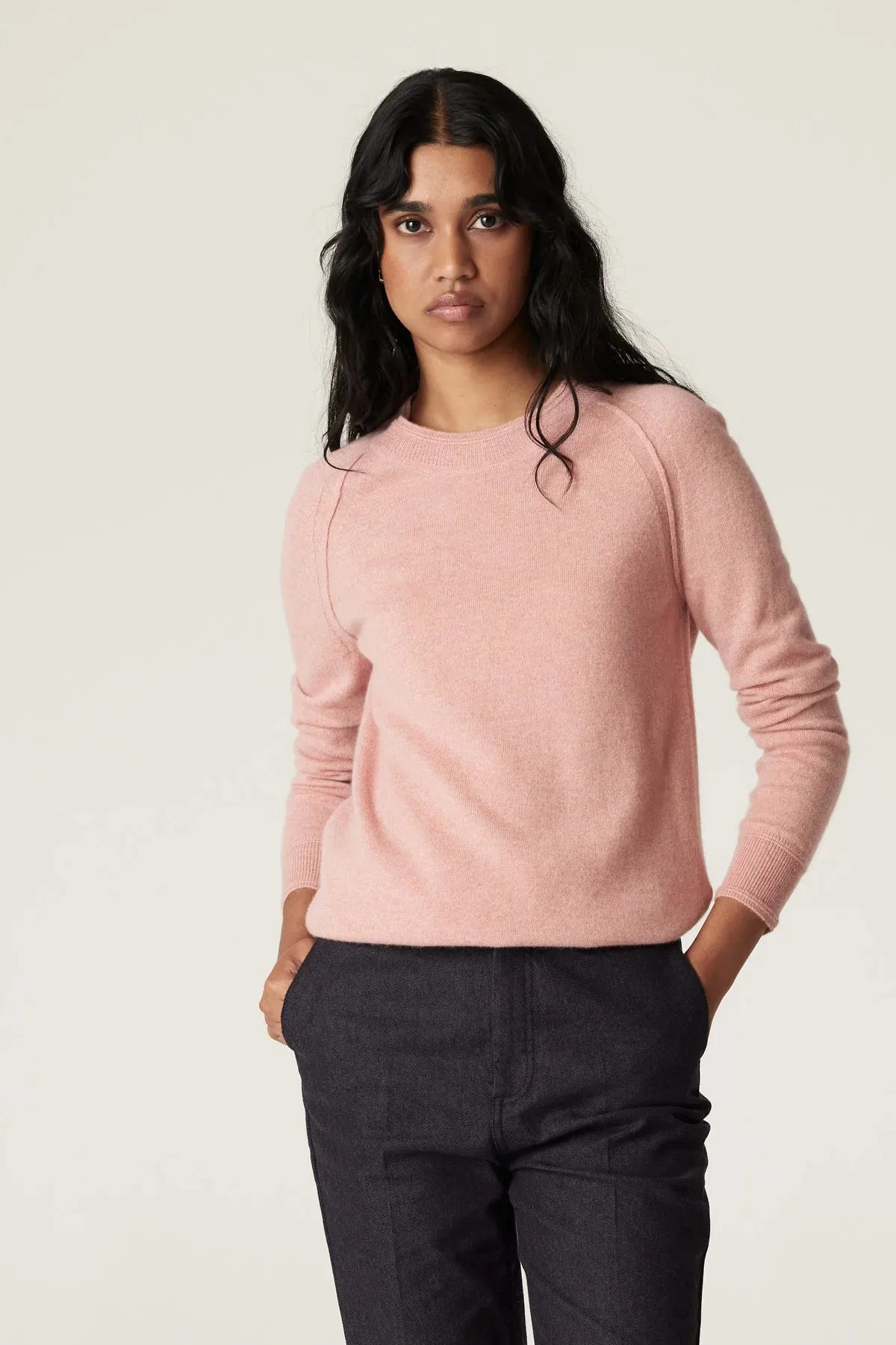 CASHMERE CREW JUMPER | Dusty Pink