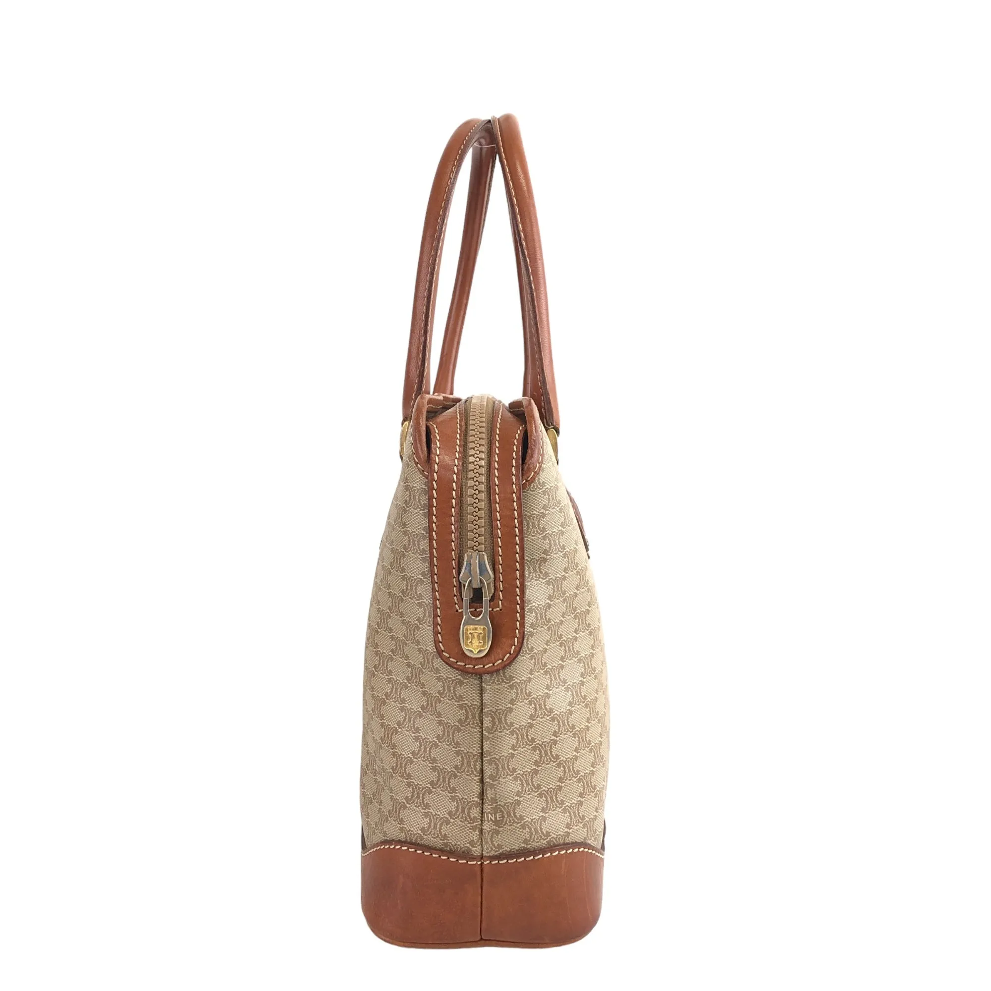 CELINE Macadam Blason Handbag Beige Vintage puwb4e