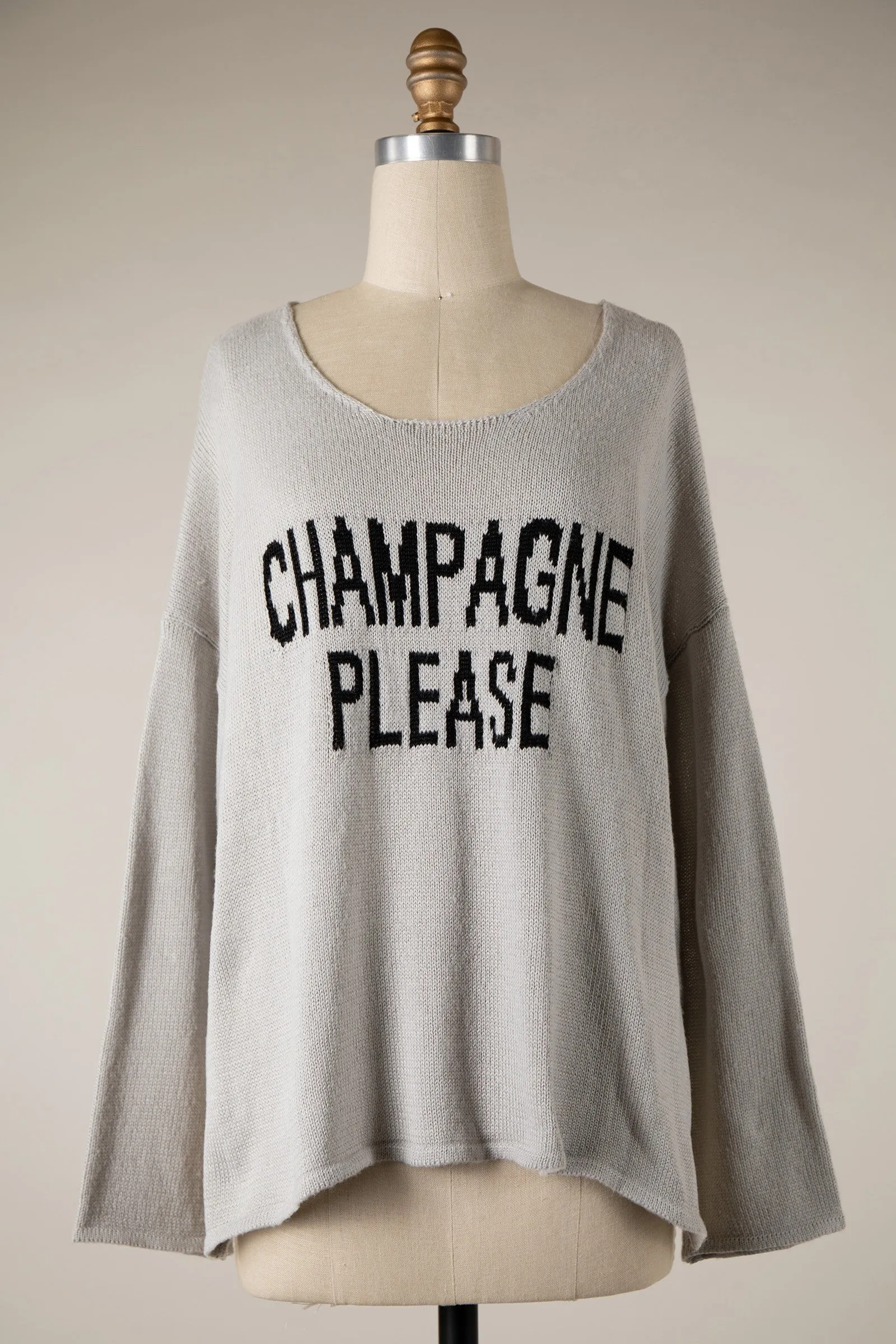 CHAMPAGNE PLEASE KNIT LIGHTWEIGHT SWEATER W8005 1 PACK