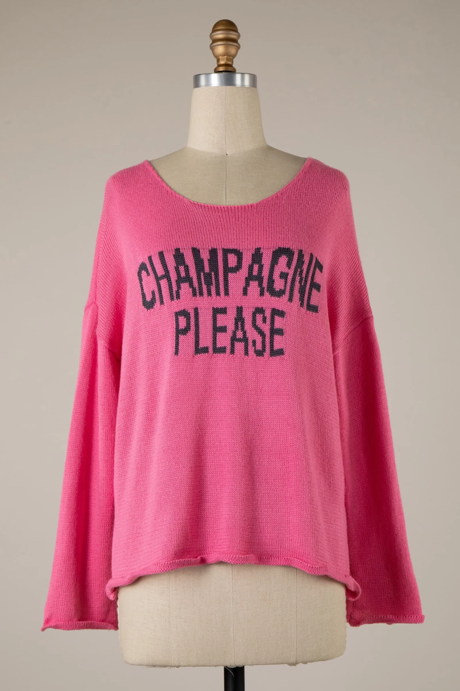 CHAMPAGNE PLEASE KNIT LIGHTWEIGHT SWEATER W8005 1 PACK