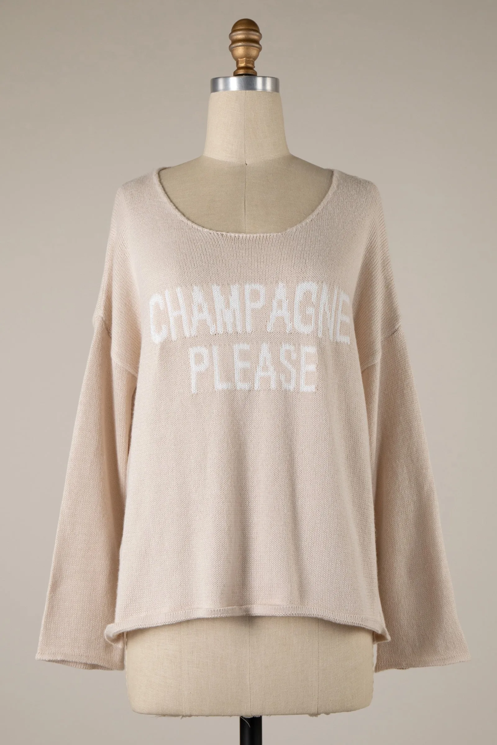 CHAMPAGNE PLEASE KNIT LIGHTWEIGHT SWEATER W8005 1 PACK