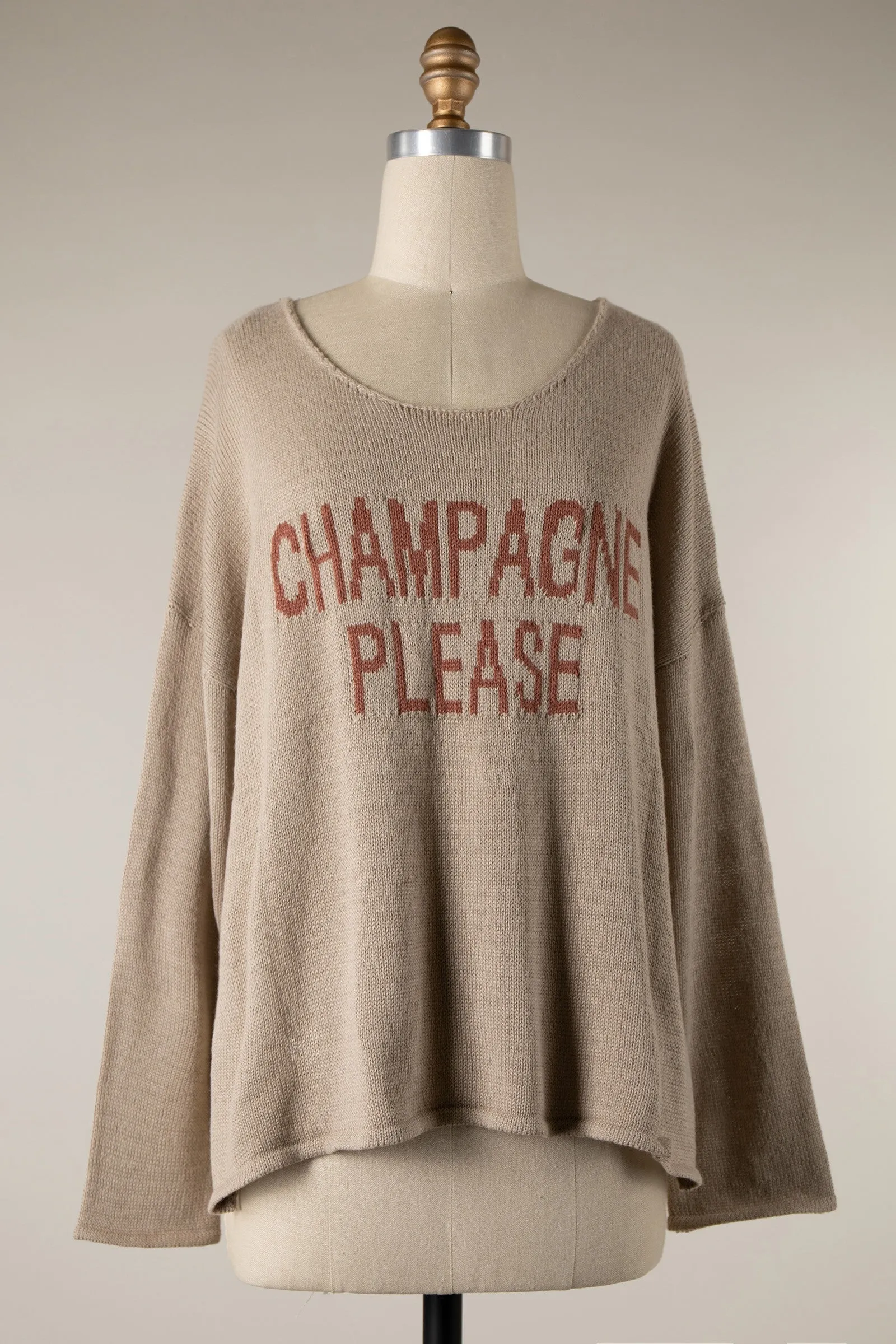 CHAMPAGNE PLEASE KNIT LIGHTWEIGHT SWEATER W8005 1 PACK