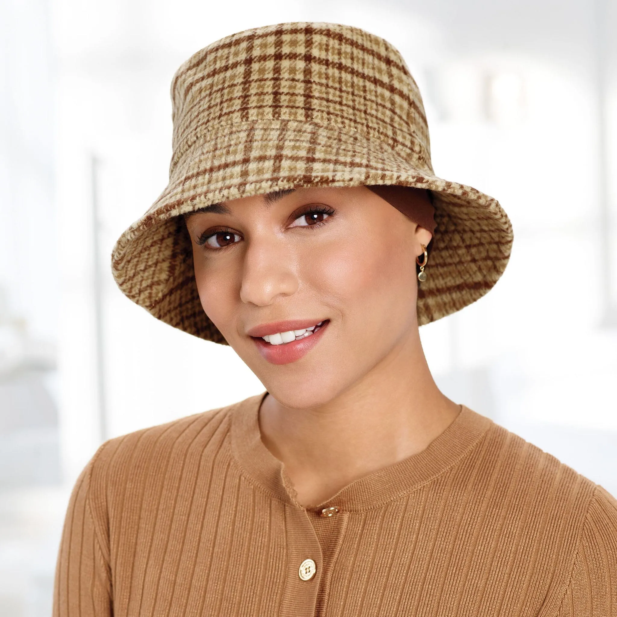 Checked Plaid Bucket Hat