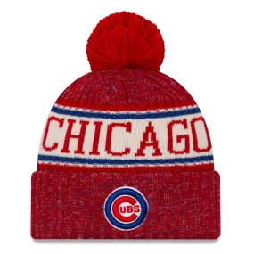 Chicago Cubs - Red Sport Cuffed Knit Hat with Pom, New Era