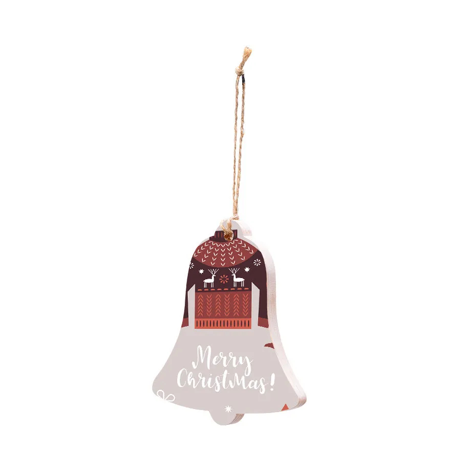 Christmas Decorations CHRISTMAS JUMPER- Wooden Xmas Bell And Fridge Magnet