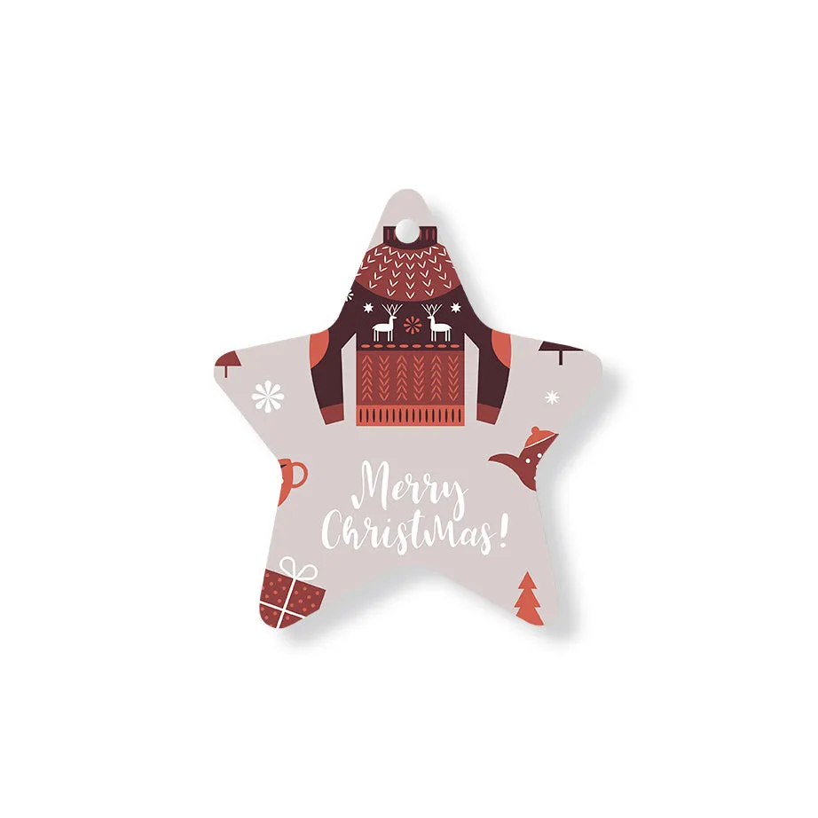 Christmas Decorations CHRISTMAS JUMPER- Wooden Xmas Star And Fridge Magnet