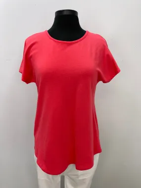 Coral Short Sleeve Bamboo French Terry Basic Tee