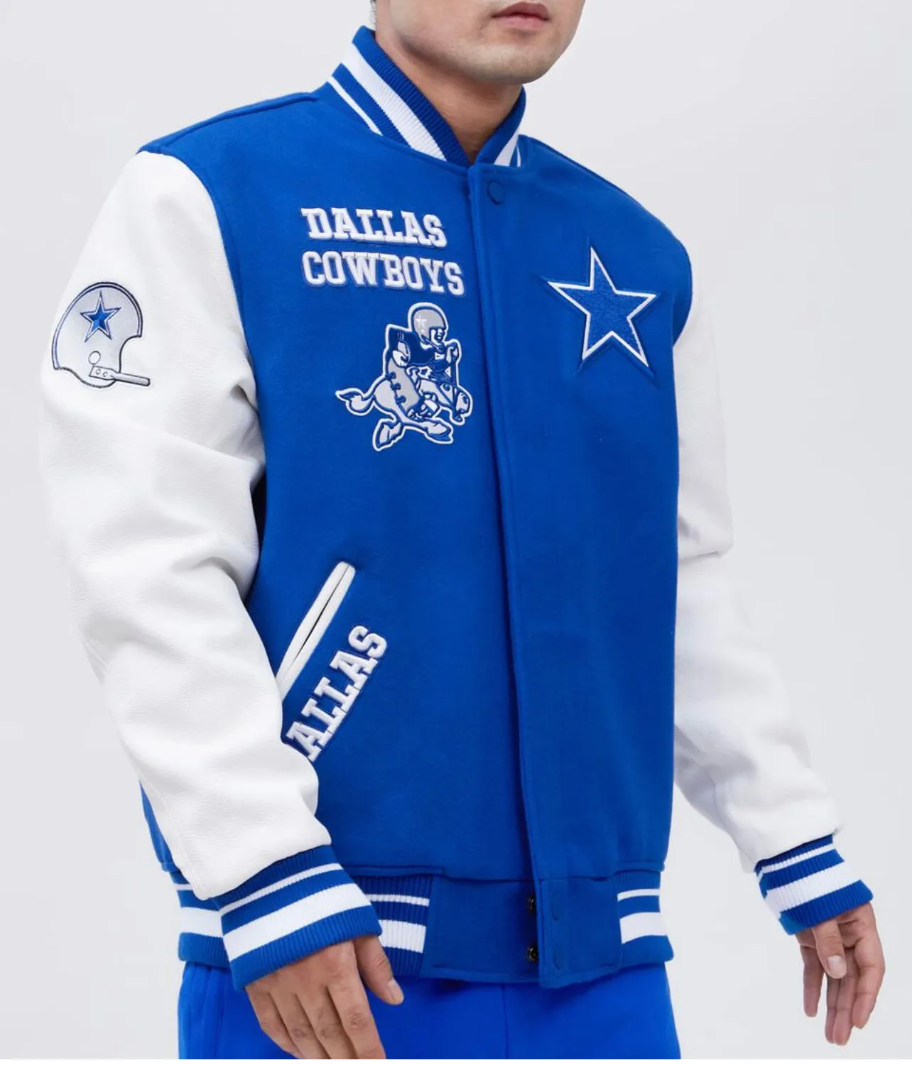 Dallas Cowboys Pro Standard Retro Classic Rib Wool Varsity Jacket