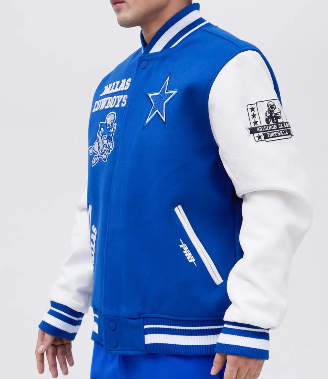 Dallas Cowboys Pro Standard Retro Classic Rib Wool Varsity Jacket