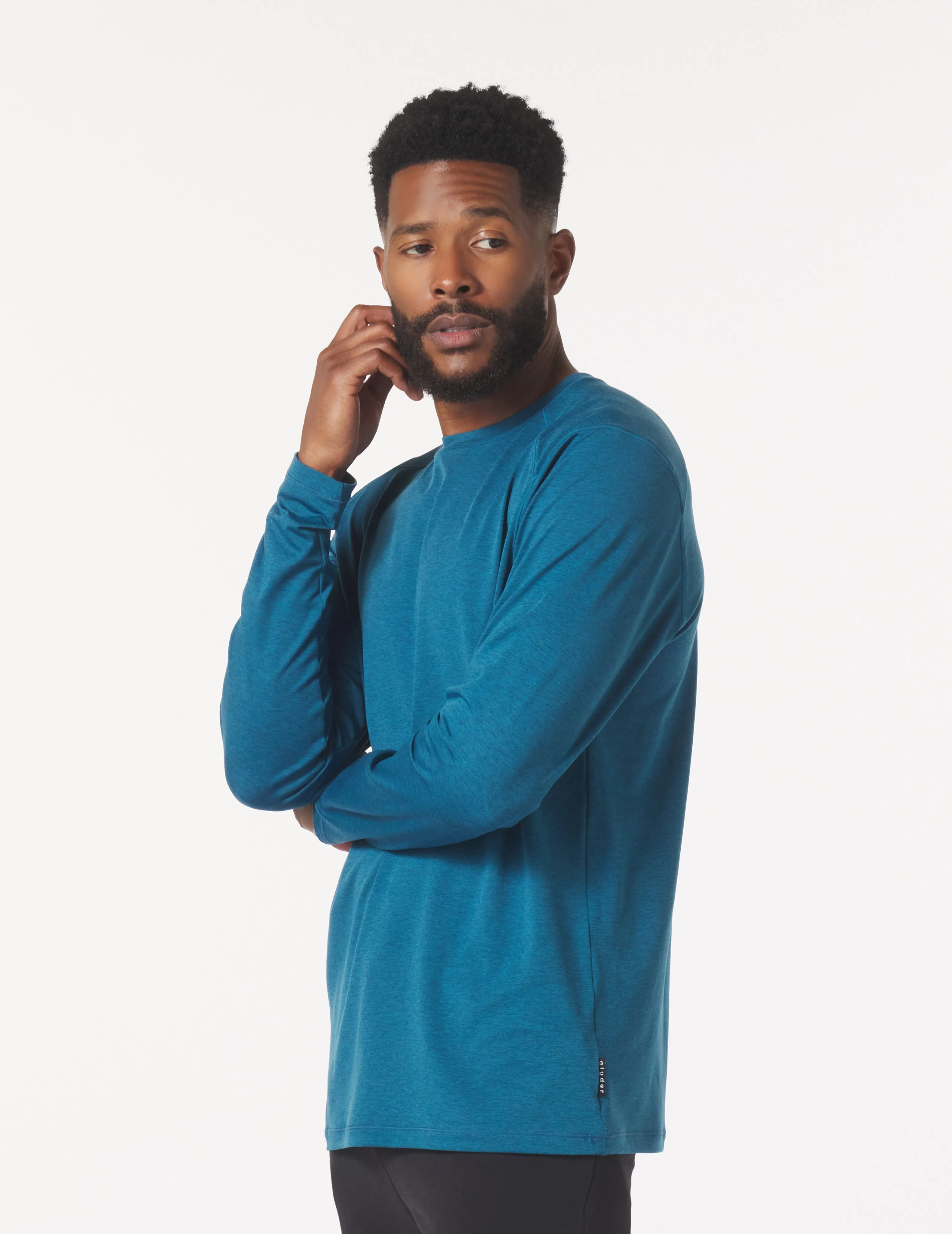 Dash Crew Neck: Moroccan Blue Marble