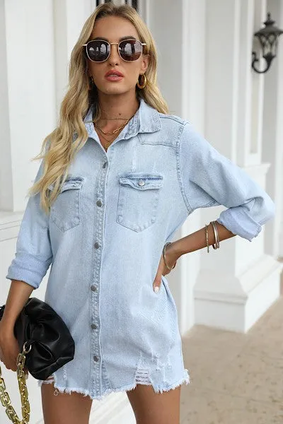 Denim Button Down Top