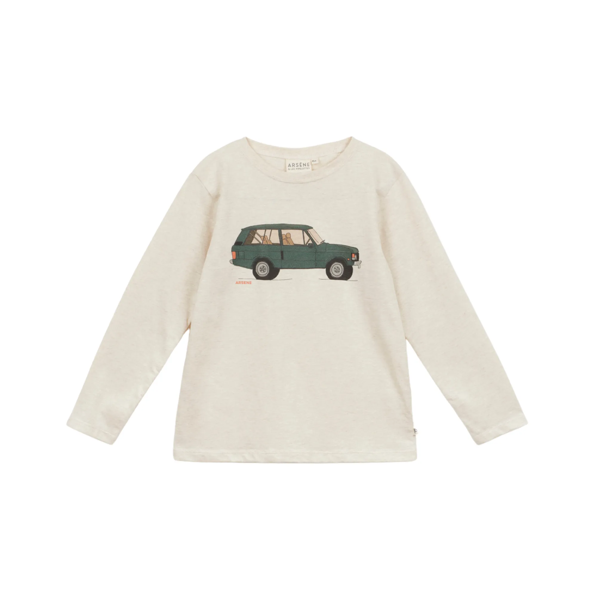 Ecru Long Sleeve Car Tee