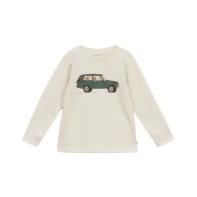 Ecru Long Sleeve Car Tee