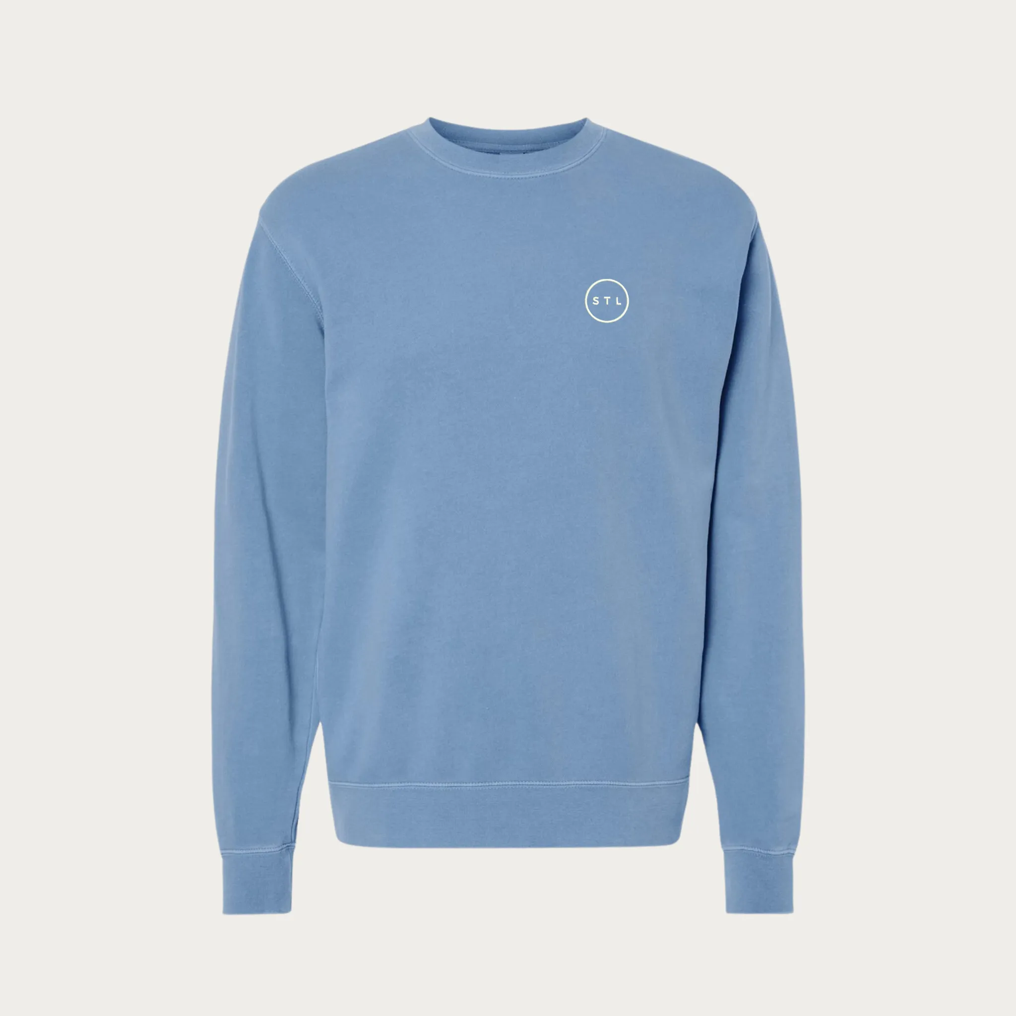 Embroidered City Circle Pigment Dyed Crewneck