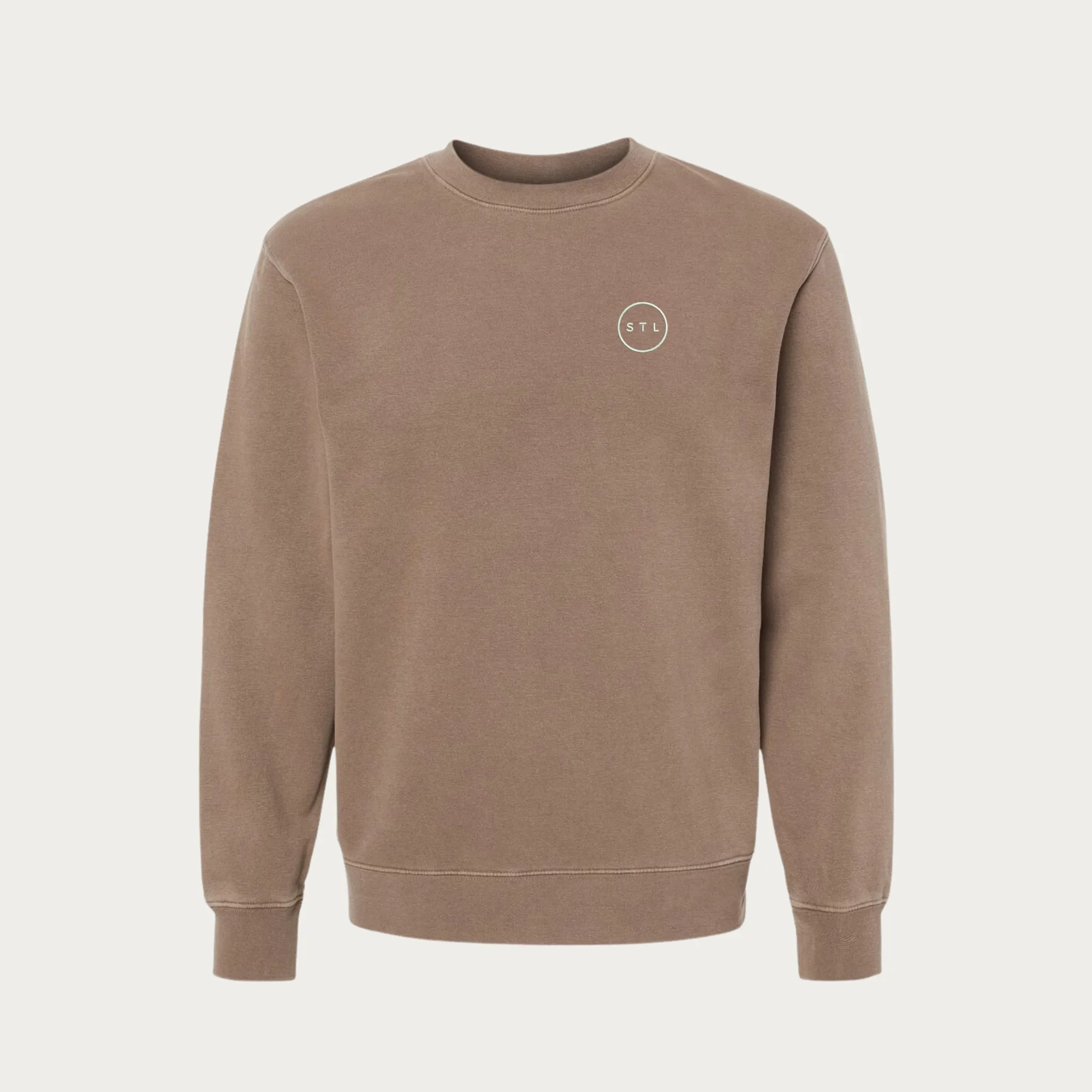 Embroidered City Circle Pigment Dyed Crewneck