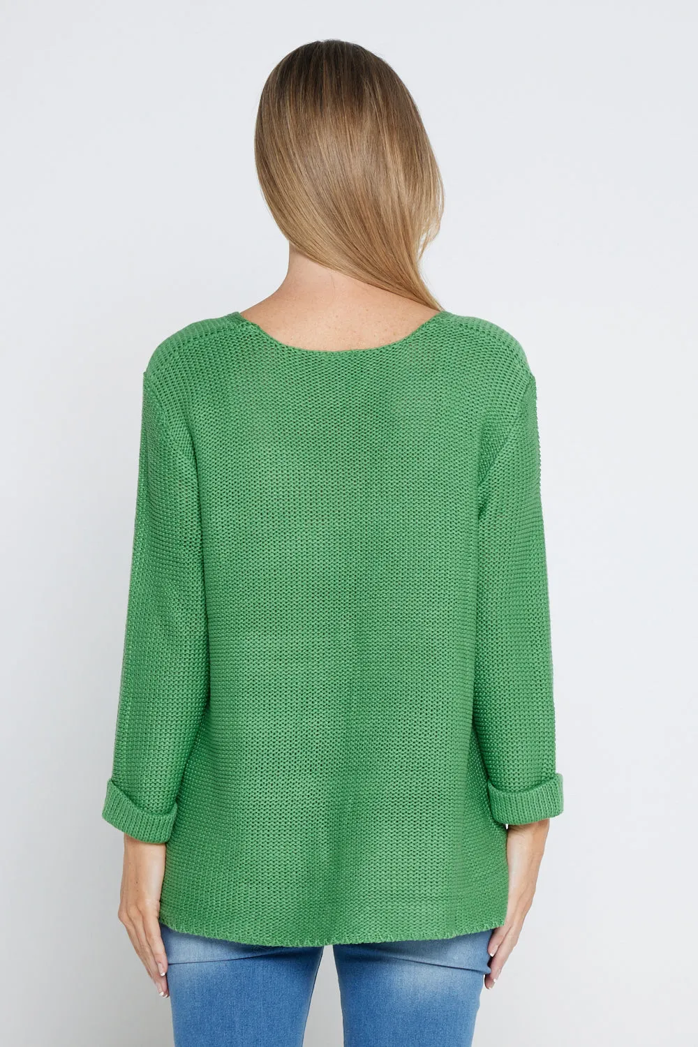 Emmy Cotton Knit Jumper - Apple Green