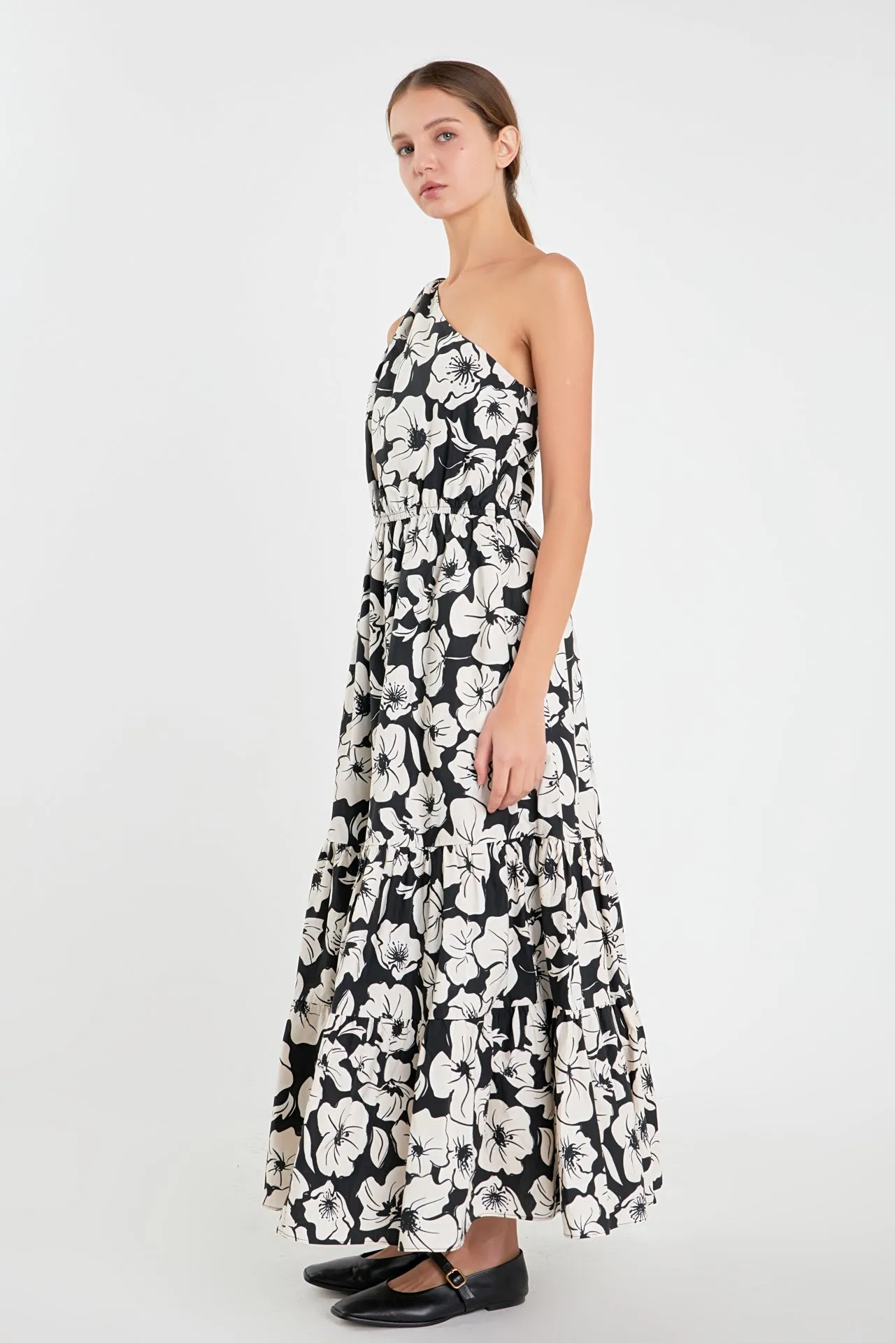 Floral One Shoulder Long Dress