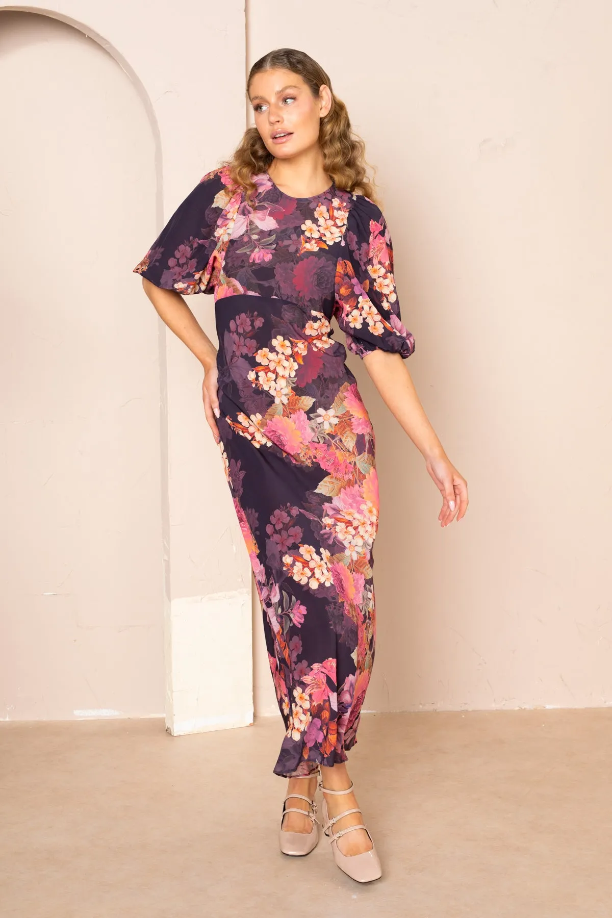 Florence Bias Cut Maxi Dress