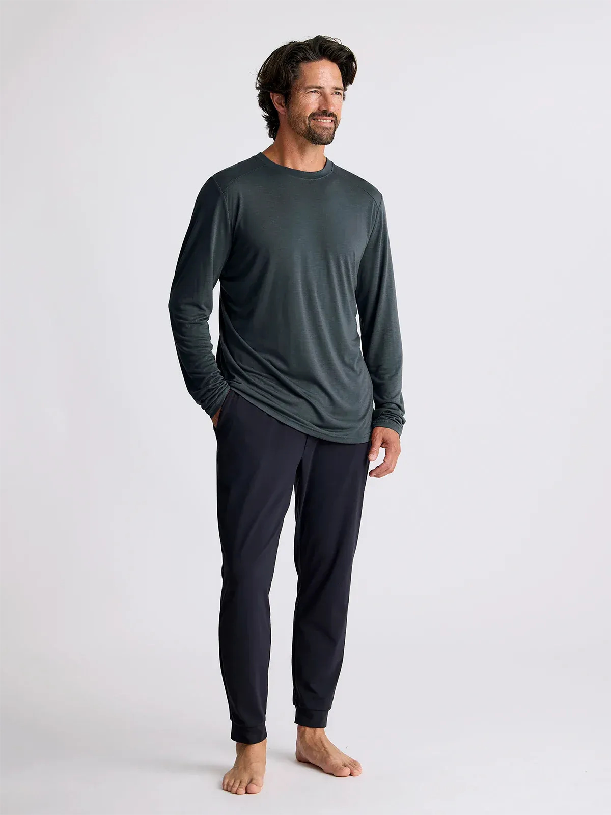 Free Fly Men's Bamboo Lightweight Long Sleeve in Limited: Midnight