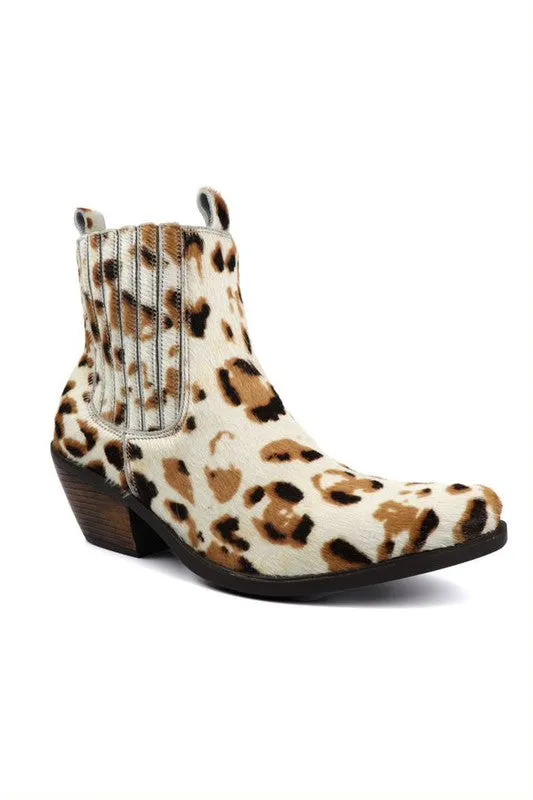 Genuine Hair on hide and leather Show your spots bootie