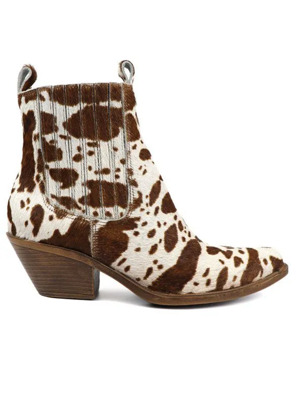 Genuine Hair on hide and leather Show your spots bootie