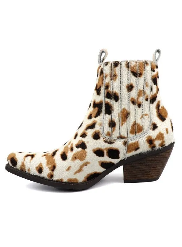 Genuine Hair on hide and leather Show your spots bootie