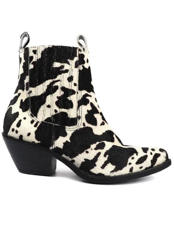 Genuine Hair on hide and leather Show your spots bootie