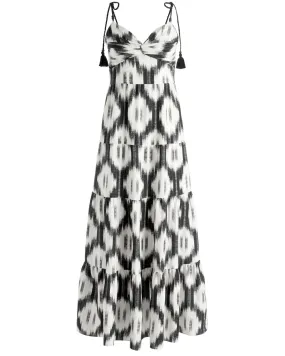 Ikat Katara Twist Top Tiered Maxi Dress