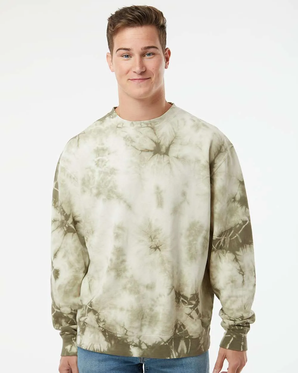 Independent Trading Co. Midweight Tie-Dyed Crewneck Sweatshirt PRM3500TD