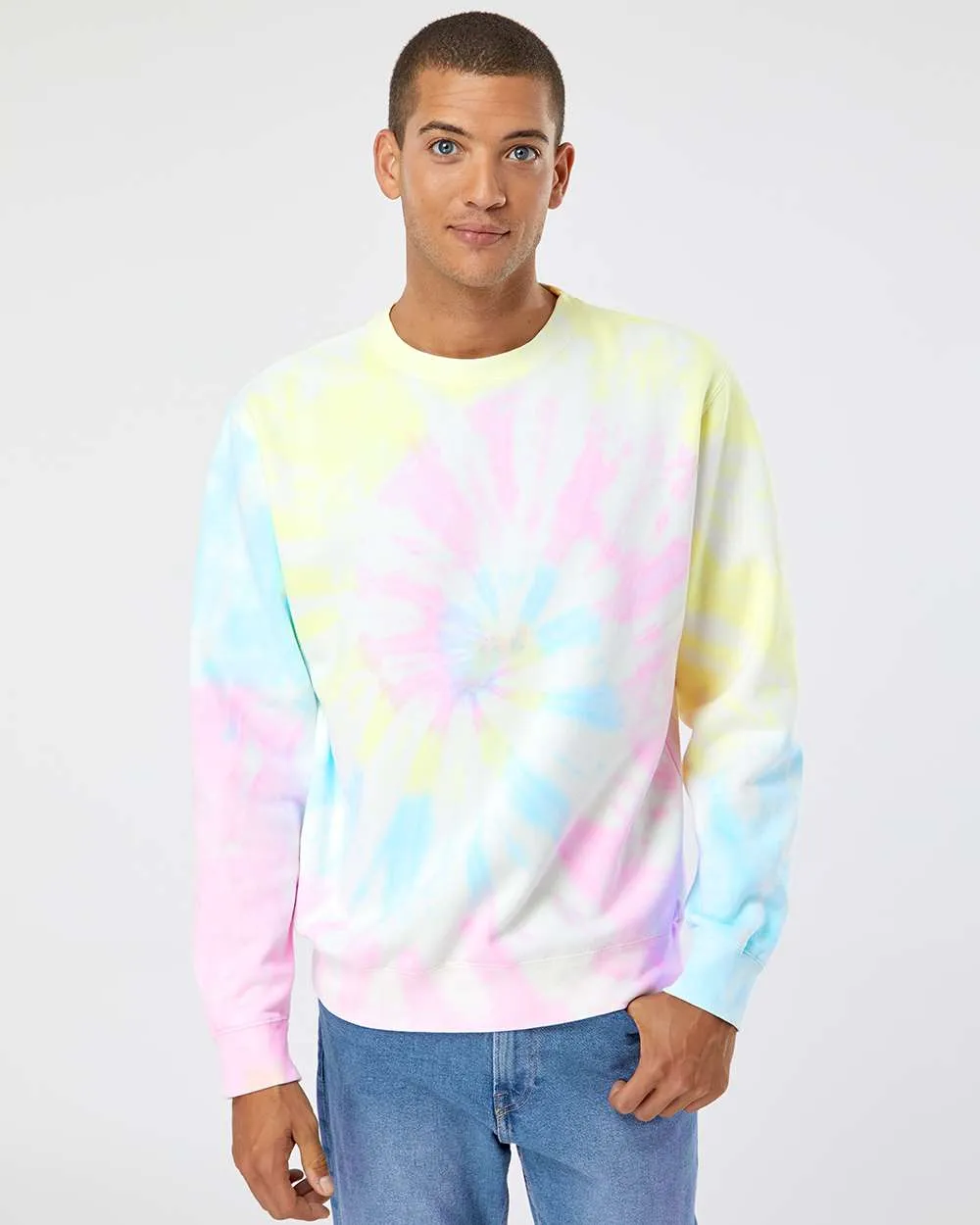 Independent Trading Co. Midweight Tie-Dyed Crewneck Sweatshirt PRM3500TD