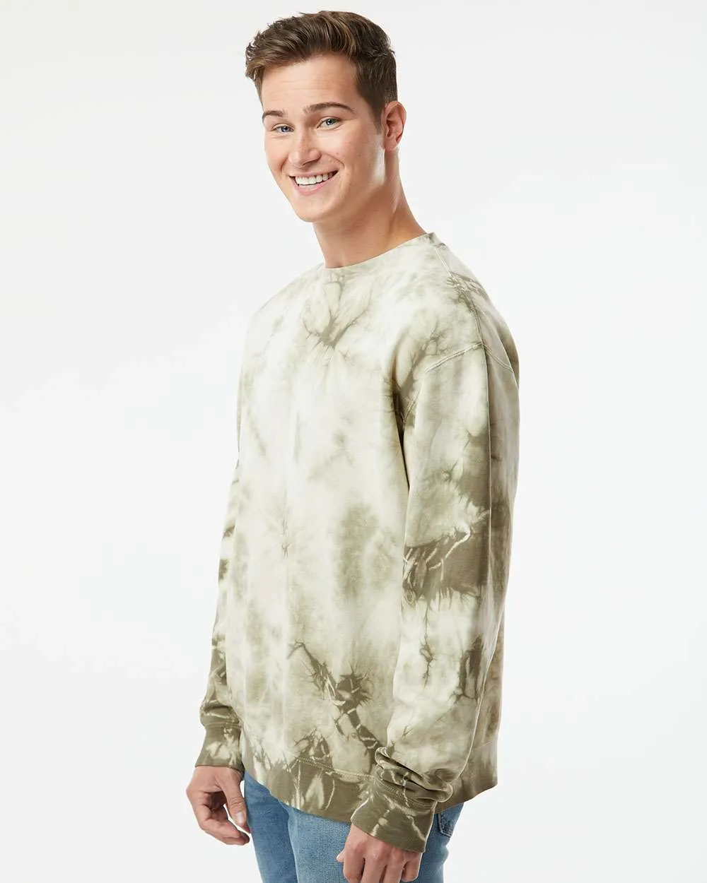 Independent Trading Co. Midweight Tie-Dyed Crewneck Sweatshirt PRM3500TD