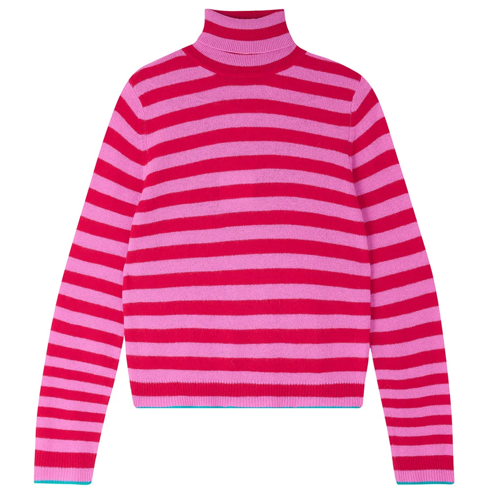 Jumper 1234 Cashmere Little Stripe Roll Collar