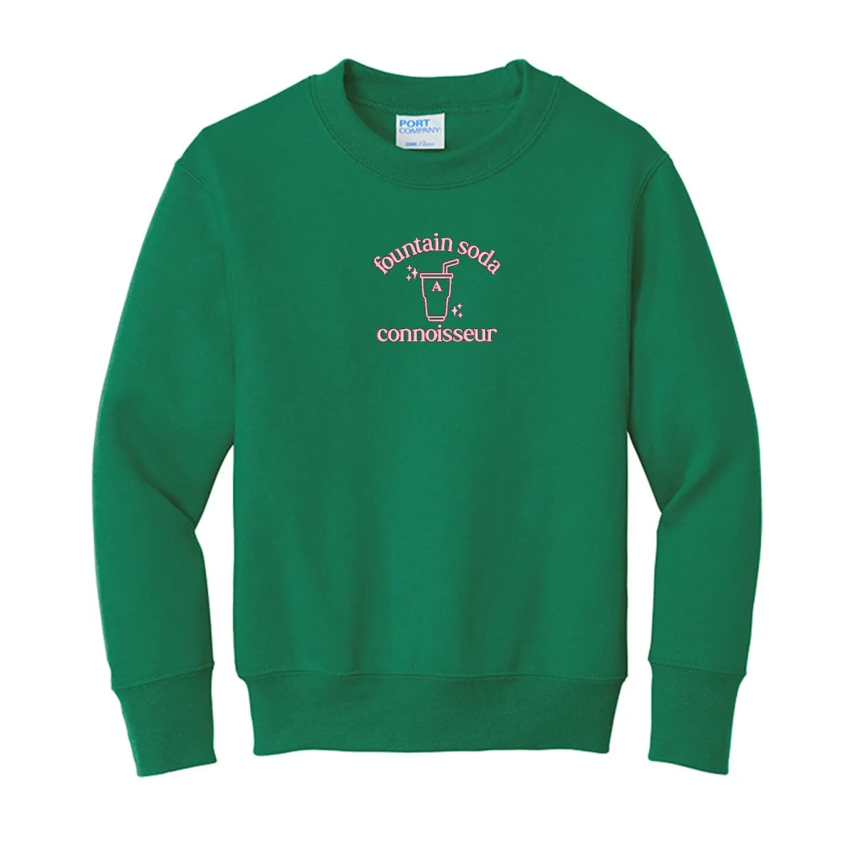 Kids Monogrammed 'Fountain Soda Connoisseur' Crewneck Sweatshirt