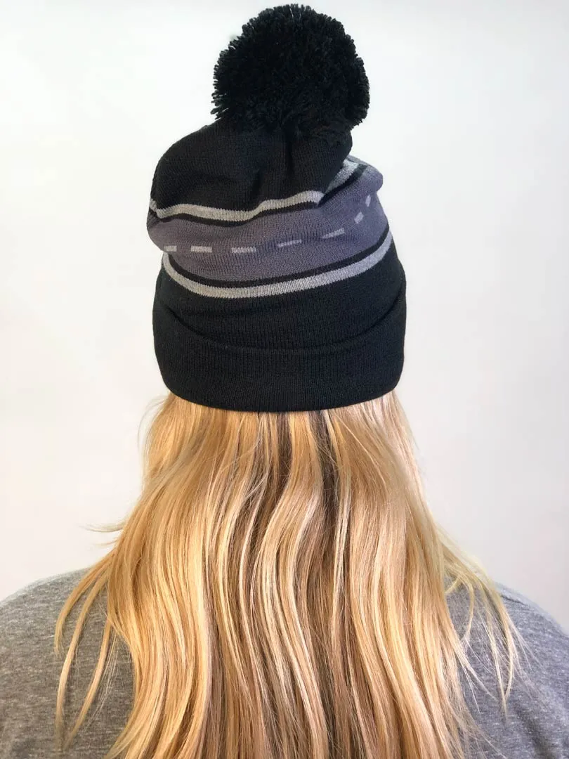 knit beanie with I am amazing™ on inside cuff